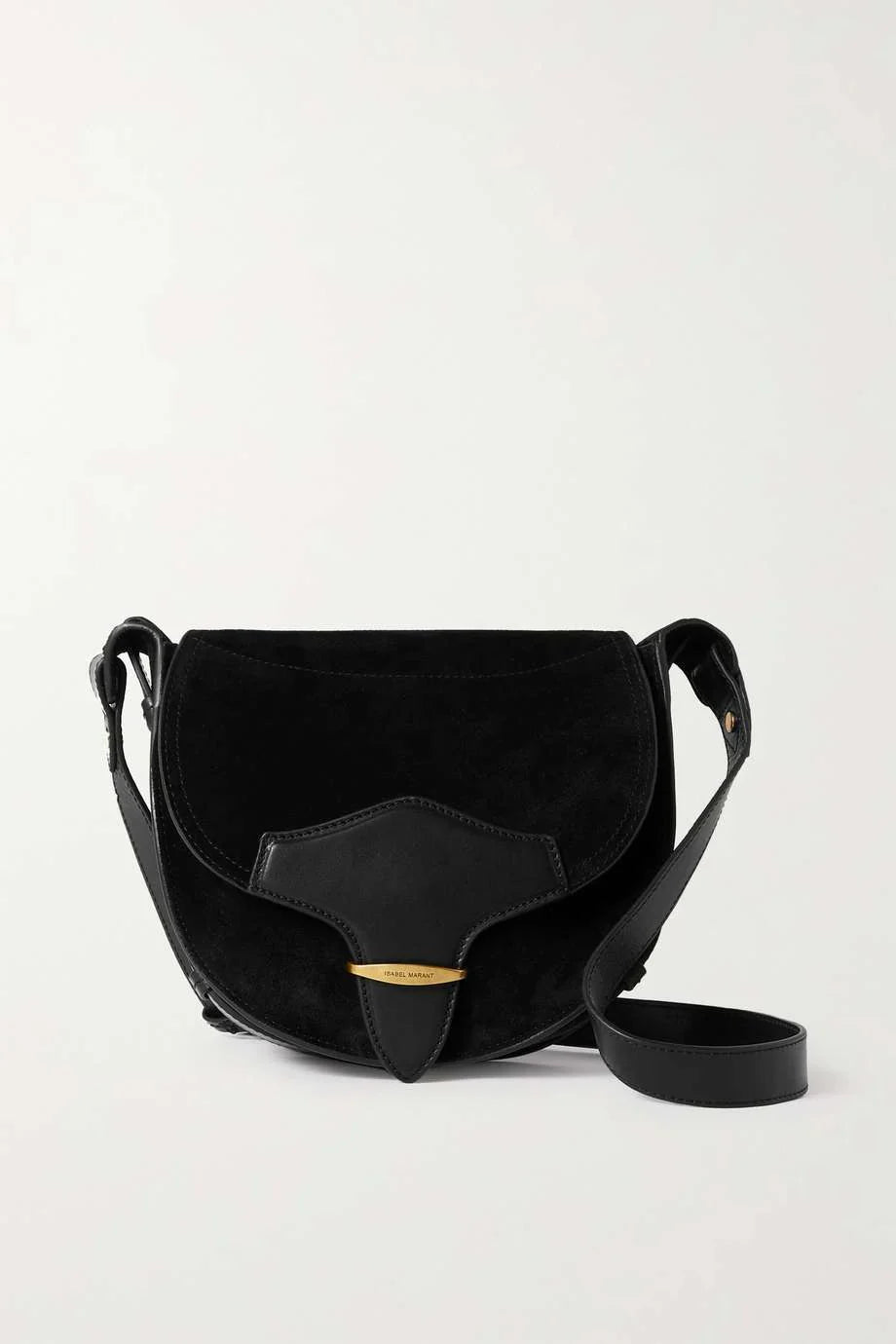 ISABEL MARANT Botsy leather-trimmed suede shoulder bag