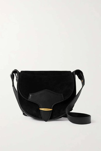 ISABEL MARANT Botsy leather-trimmed suede shoulder bag
