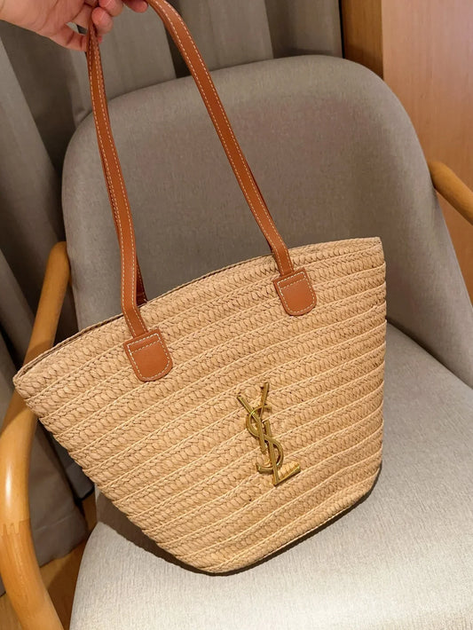 SAINT LAURENT ysl straw basket tote bag Tote