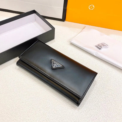 Prada Purse Black Long Wallet Leather Bag Size 19x10cm