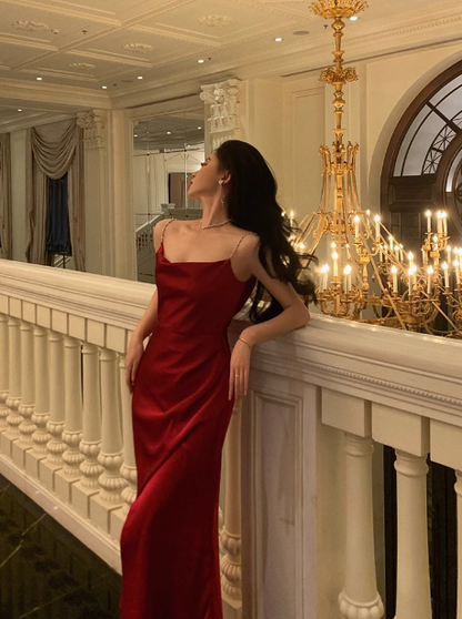 Sexy Mermaid Spaghetti Straps Red 21st Birthday Dress Party Gown Birthday Outfits Birthday Dress Ideas For Women DP2317