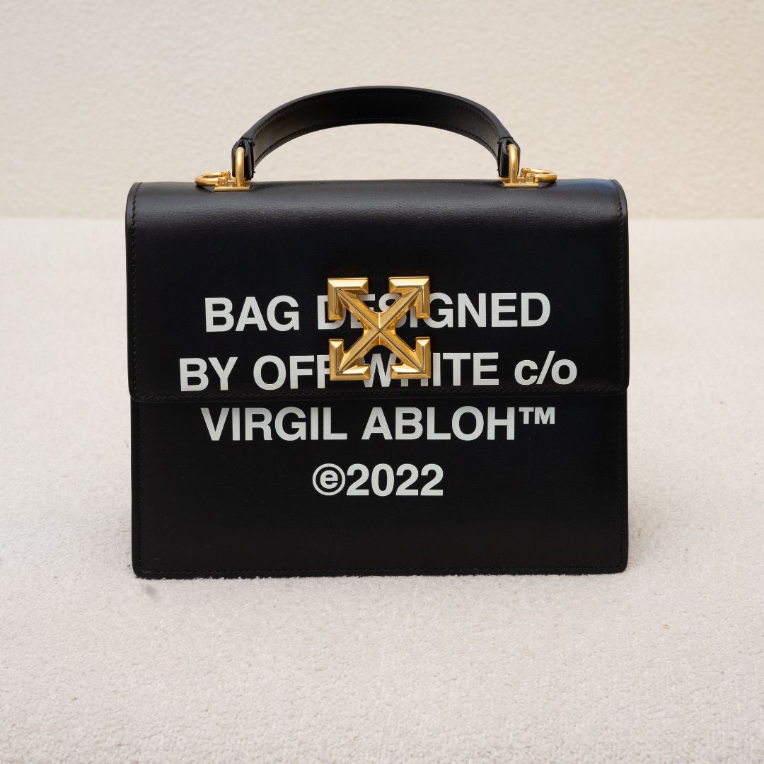 Off-White Printed Jitney Top-Handle Bag