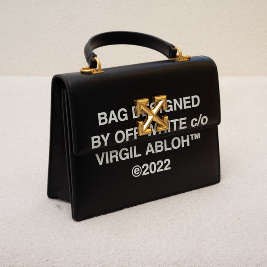 Off-White Printed Jitney Top-Handle Bag