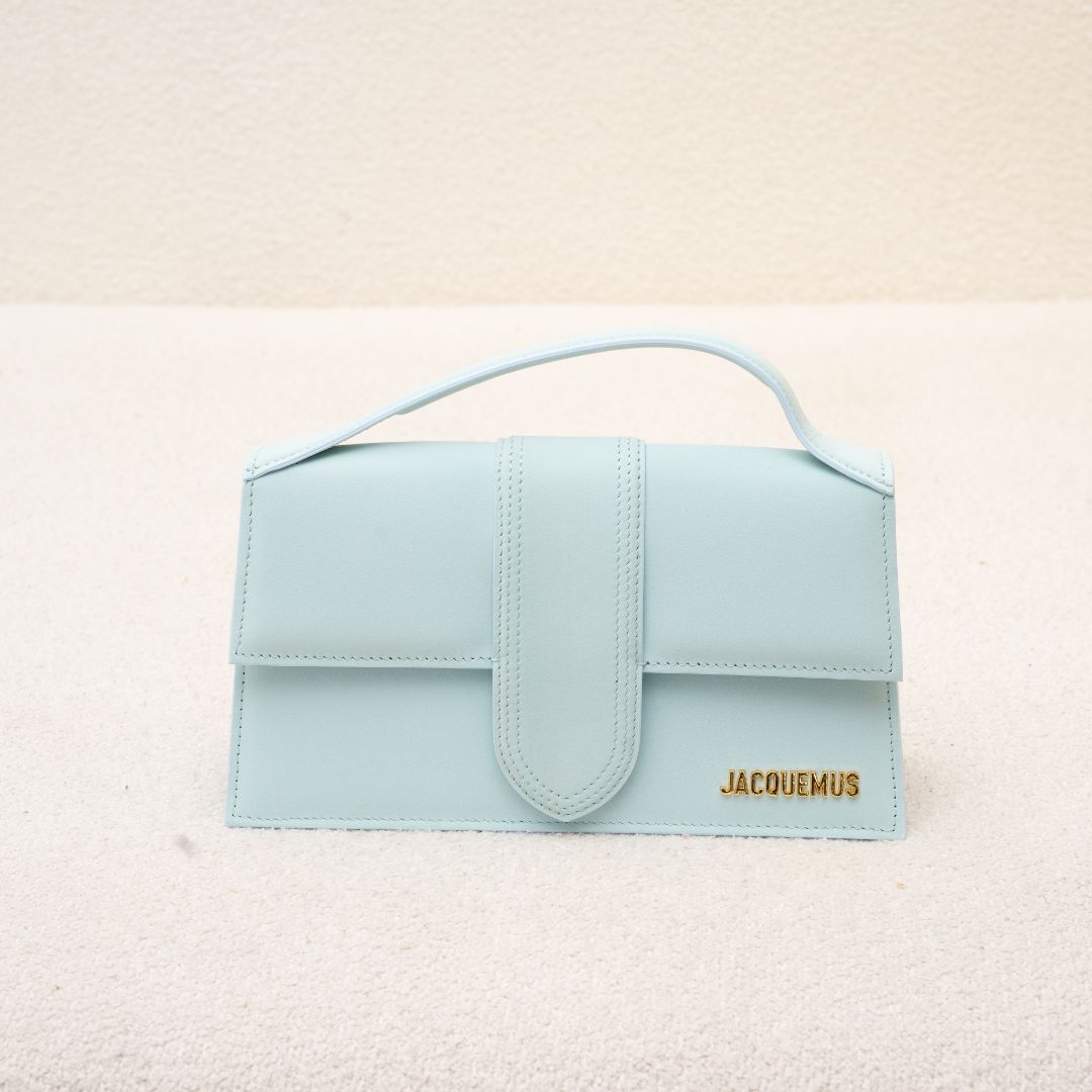 Jacquemus Le Bambino light blue leather shoulder bag