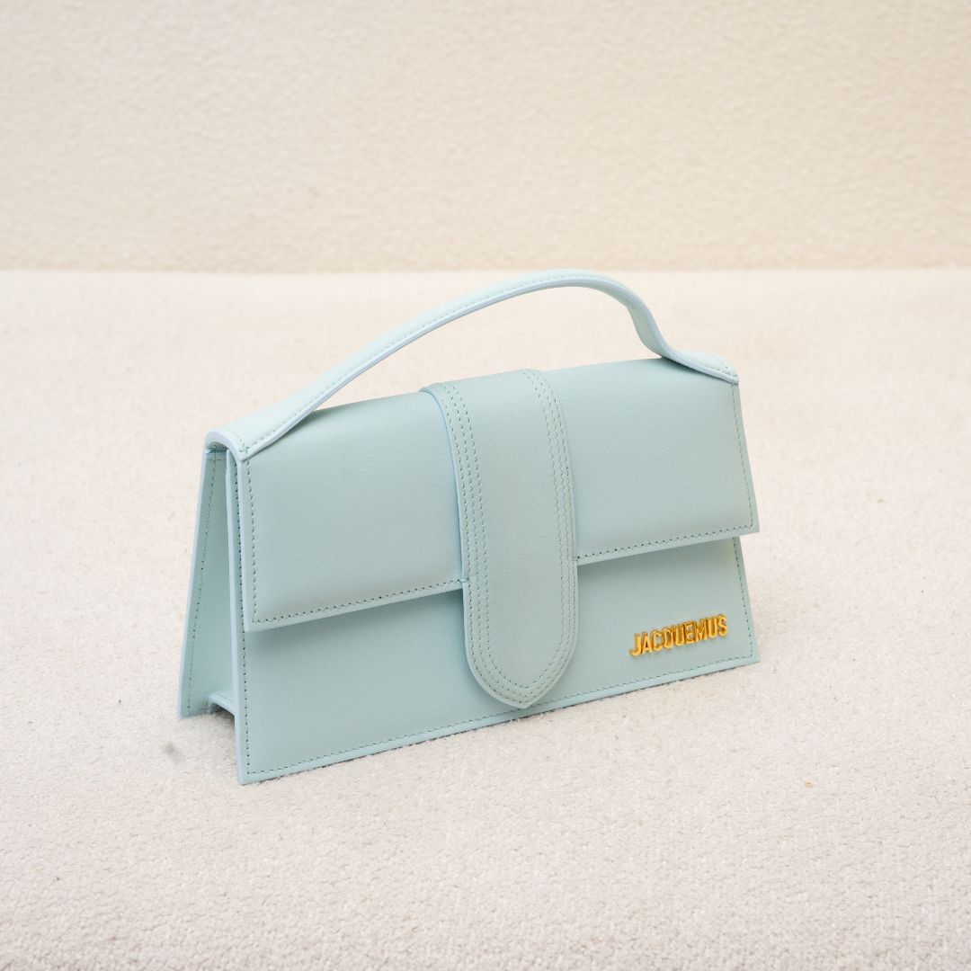 Jacquemus Le Bambino light blue leather shoulder bag