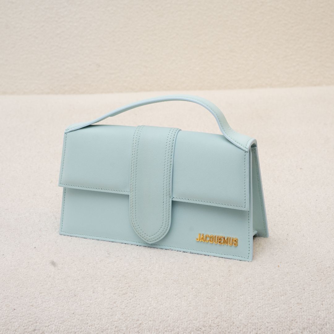 Jacquemus Le Bambino light blue leather shoulder bag