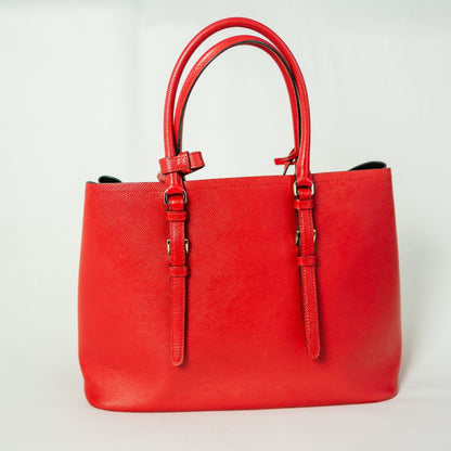 Prada Red Saffiano Leather Tote Large Bag