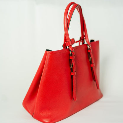 Prada Red Saffiano Leather Tote Large Bag