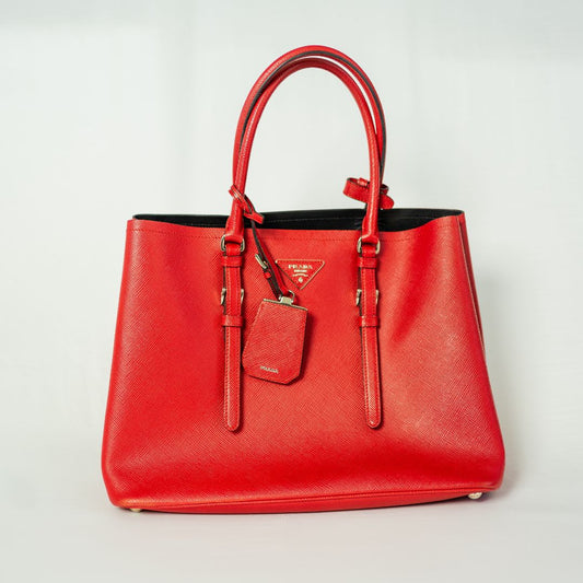 Prada Red Saffiano Leather Tote Large Bag