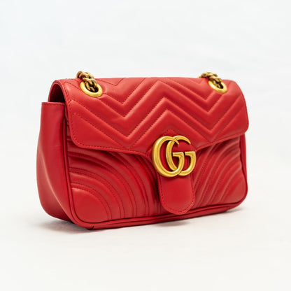 Gucci GG Marmont leather red shoulder bag