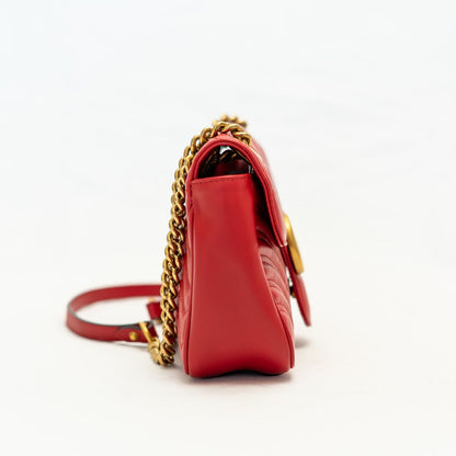 Gucci GG Marmont leather red shoulder bag