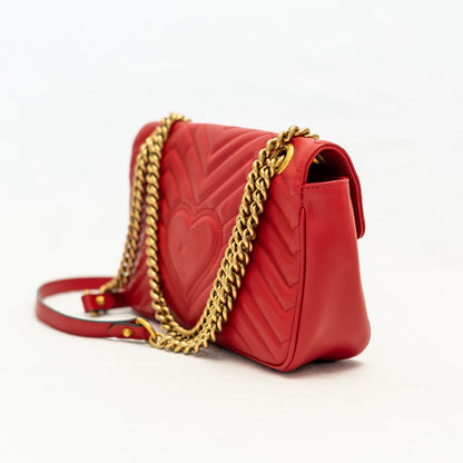 Gucci GG Marmont leather red shoulder bag