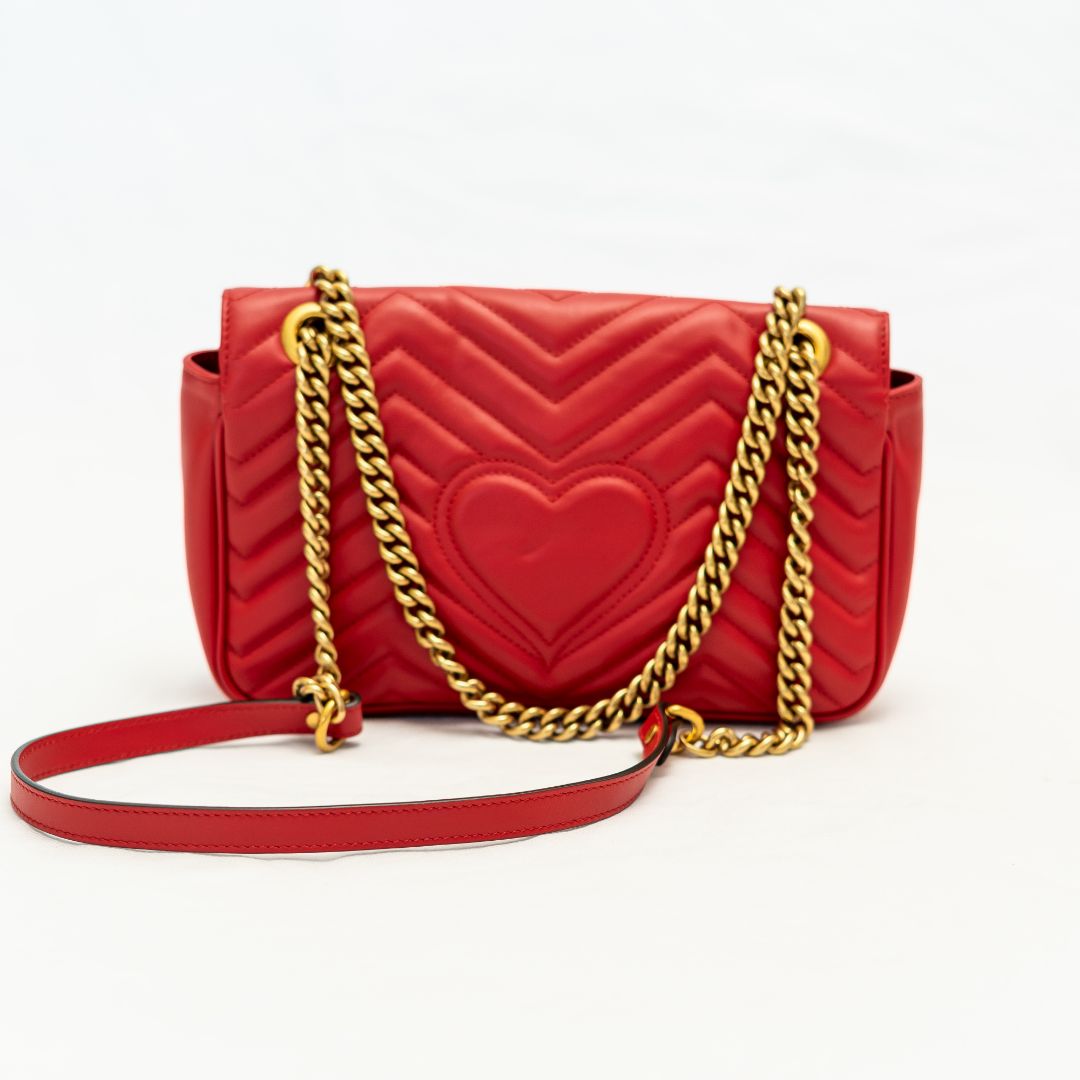 Gucci GG Marmont leather red shoulder bag