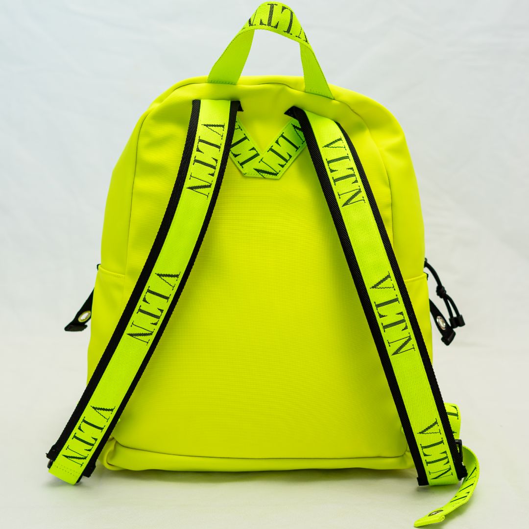 Valentino Garavani VLTN backpack neon yellow and black