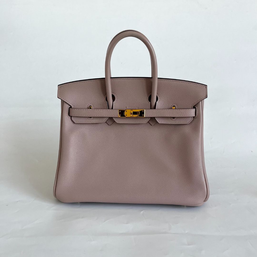Hermès Glycine Evercolor Leather Gold Hardware Birkin 25 Bag