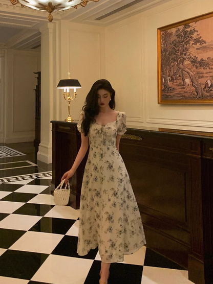 Sexy A line Square Chiffon Floral 21st Birthday Dress Party Gown Birthday Outfits Birthday Dress Ideas For Women DP1884