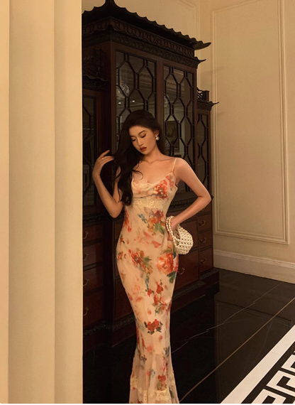 Sexy Sheath Pink Floral Blue 21st Birthday Dress Party Gown Birthday Outfits Birthday Dress Ideas For Women DP1887