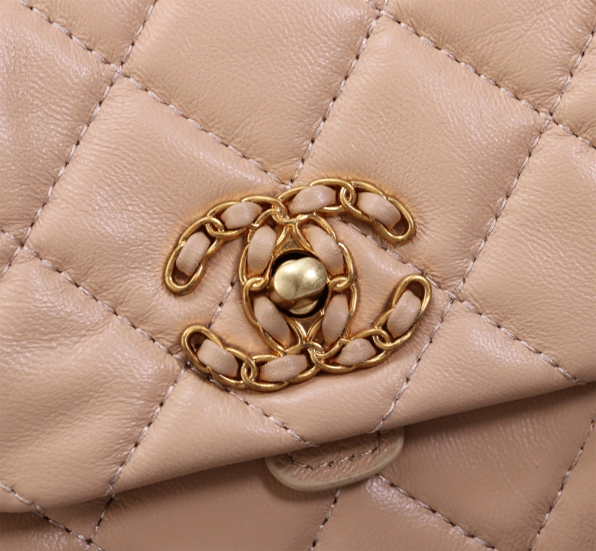 CHANEL MIX ACCORDION CC FLAP BAG QUILTED GLAZED CALFSKIN PINK 23CM