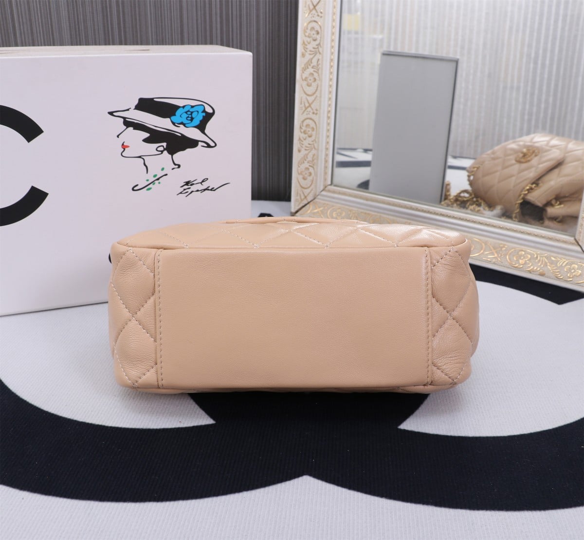 CHANEL MIX ACCORDION CC FLAP BAG QUILTED GLAZED CALFSKIN PINK 23CM