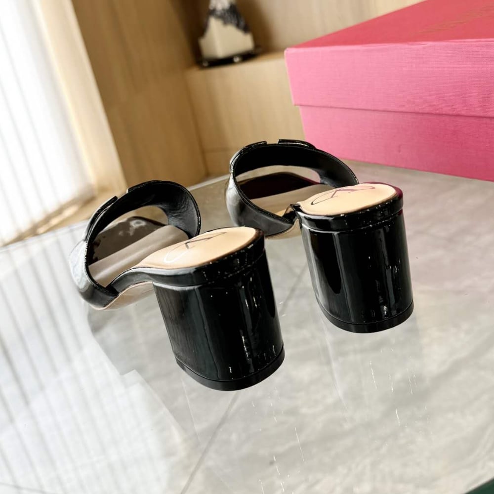 VALENTINO VLOGO SIGNATURE SLIDE SANDAL BLACK 6W2S0HA6TMK 0NO