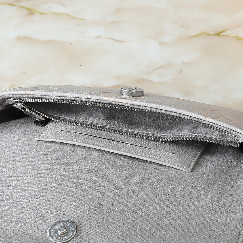 LOUIS VUITTON WALLET ON CHAIN IVY BRUME GRAY 23CM M14225