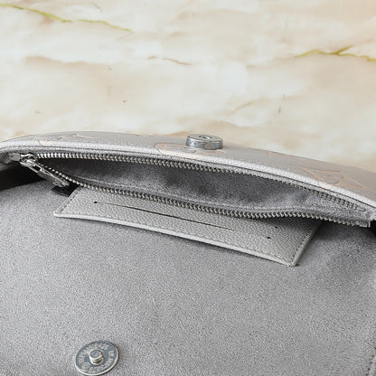 LOUIS VUITTON WALLET ON CHAIN IVY BRUME GRAY 23CM M14225