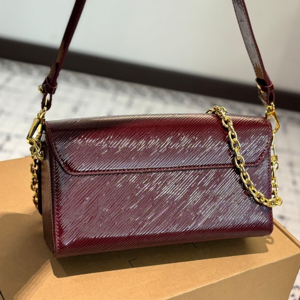 LOUIS VUITTON TWIST WEST BAG EPI BORDEAUX 23CM M24603