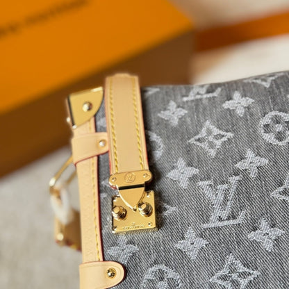 LOUIS VUITTON SIDE TRUNK MM BAG DENIM GREY 23CM M13285