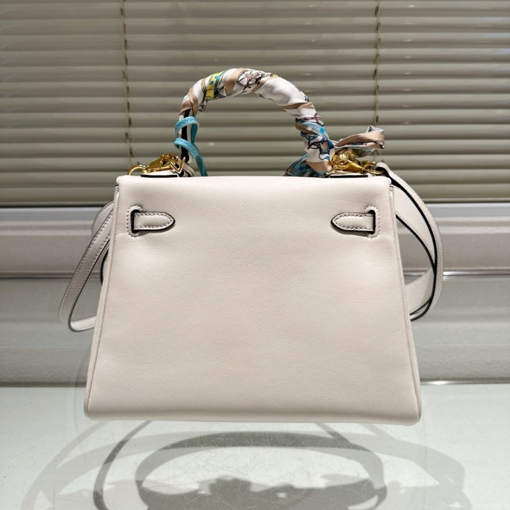 HERMÈS KELLY 25 RETOURNE IN AND OUT NATA SWIFT PALLADIUM HARDWARE 25CM