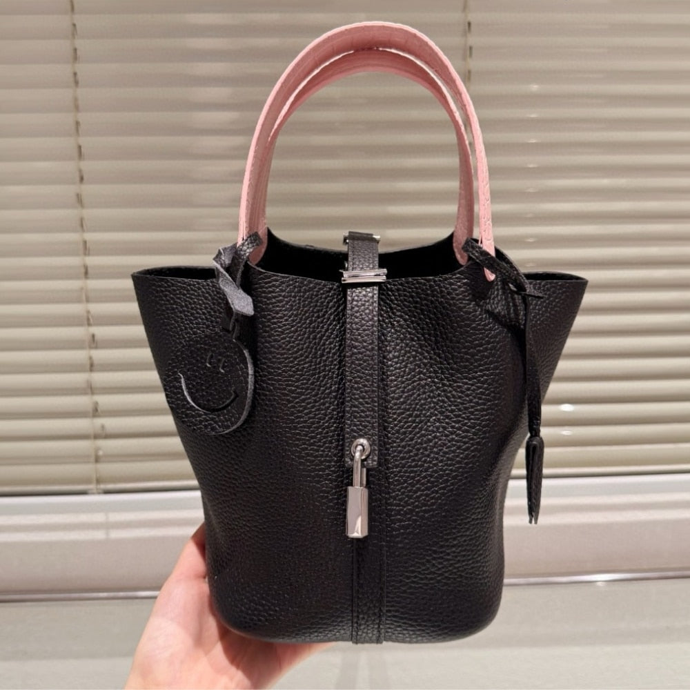 HERMES PICOTIN LOCK 18 BAG BLACK AND PINK 18CM