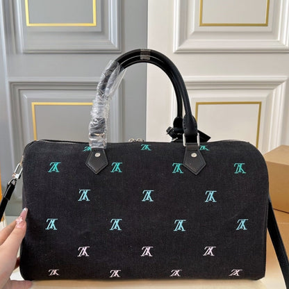 LOUIS VUITTON KEEPALL BANDOULIÈRE BLUE DENIM 40CM