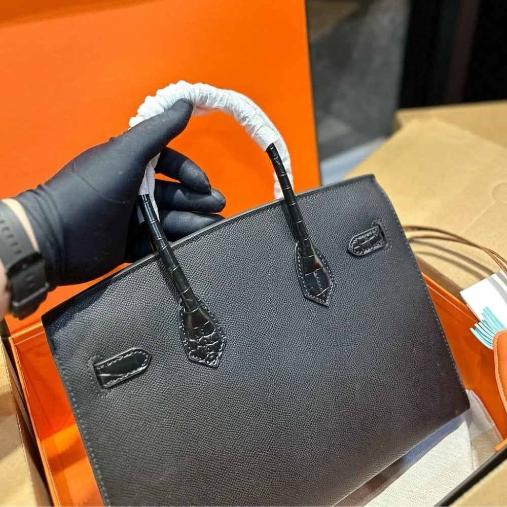 HERMES BIRKIN 20 SAC FAUBOURG ALLIGATOR BLACK MATTE 20CM