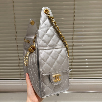 CHANEL 25 SMALL HANDBAG METALLIC 23CM AS5293 B20405 NZV67