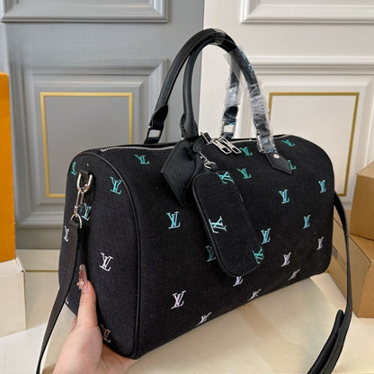 LOUIS VUITTON KEEPALL BANDOULIÈRE BLUE DENIM 40CM