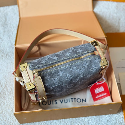 LOUIS VUITTON SIDE TRUNK MM BAG DENIM GREY 23CM M13285