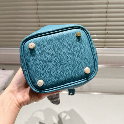 HERMES PICOTIN LOCK 18 BAG BLUE WITH GOLD 18CM