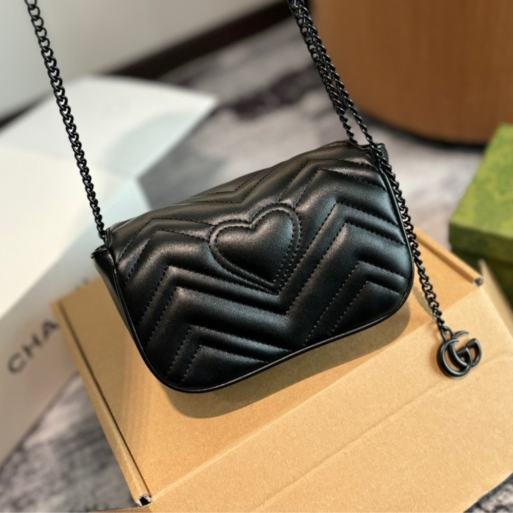 GUCCI GG MARMONT BELT BAG BLACK 16CM 699757 UM8KV 1000