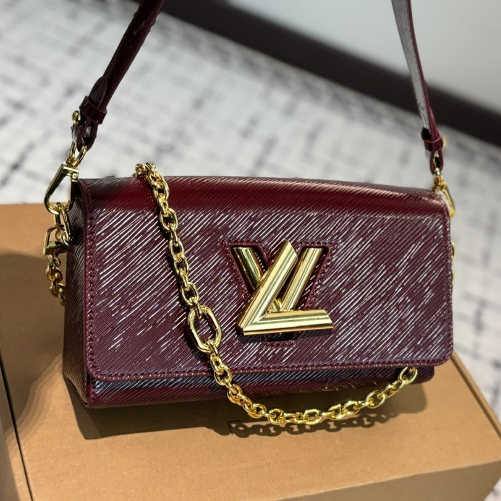 LOUIS VUITTON TWIST WEST BAG EPI BORDEAUX 23CM M24603