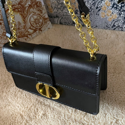 DIOR 30 MONTAIGNE EAST WEST BAG WITH CHAIN BLACK 21CM M9334UHEL M900