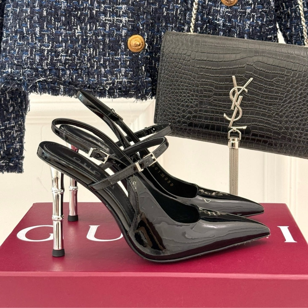 GUCCI WOMEN’S SLINGBACK PUMP BLACK 812998 BNC00 1000