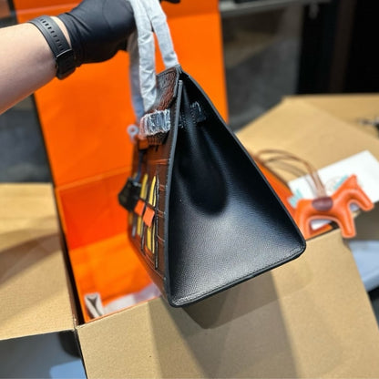 HERMES BIRKIN 20 SAC FAUBOURG ALLIGATOR BLACK MATTE 20CM