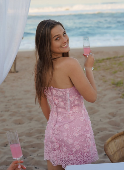 Cute Sheath Sweetheart Neck Corset Appliques Beaded Tulle Homecoming Dress Birthday Dress SH1961