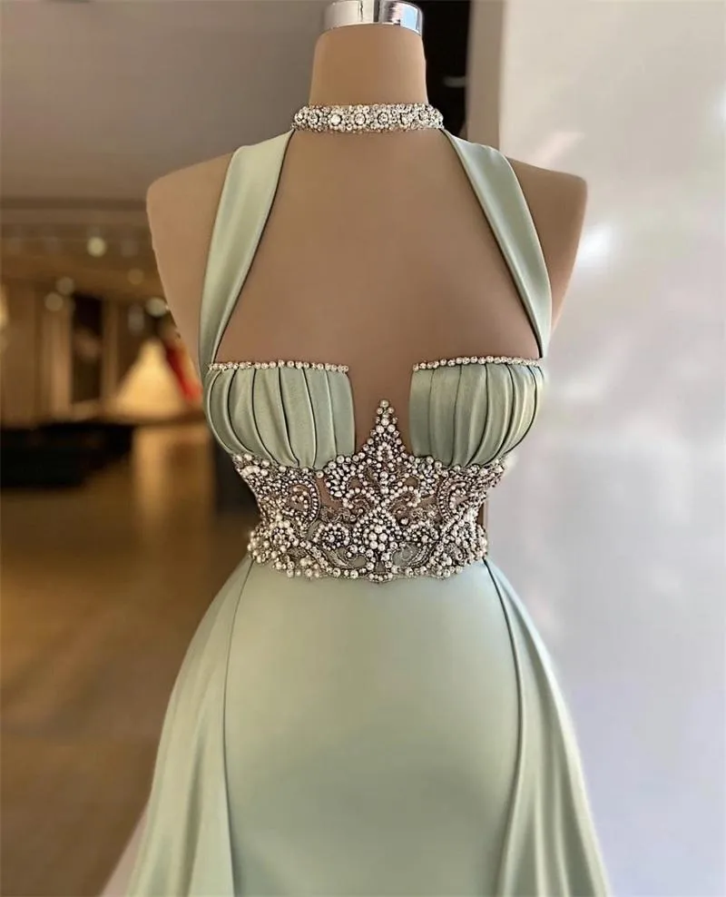 Vintage Sage Green Prom Dress Long Prom Dresses SH344