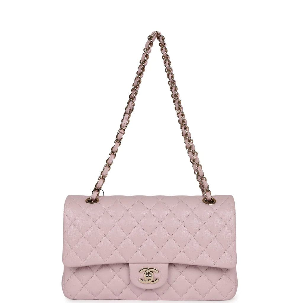 Chanel Medium Classic Double Flap Light Pink Caviar Light Gold Hardware