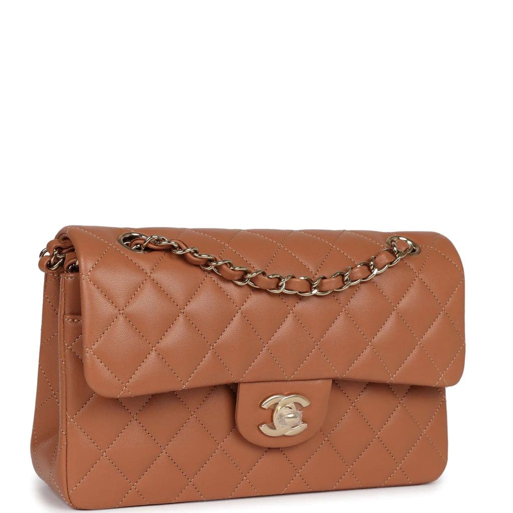 Chanel Small Classic Double Flap Caramel Lambskin Gold Hardware