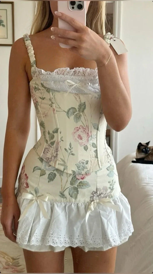 Ivory Sweet Cute Floral Lace Short Two Piece Mini Party Dress Vintage Homecoming Dress gh3772
