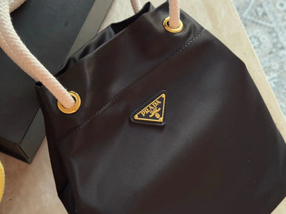 Prada Nylon Bucket Bag Black Handbag 26x25cm