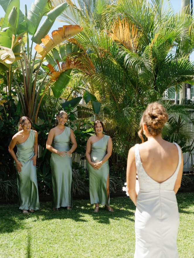 Pretty Sheath One Shoulder Green Satin Bridesmaid Dress Evening Dress with Slit SH3203