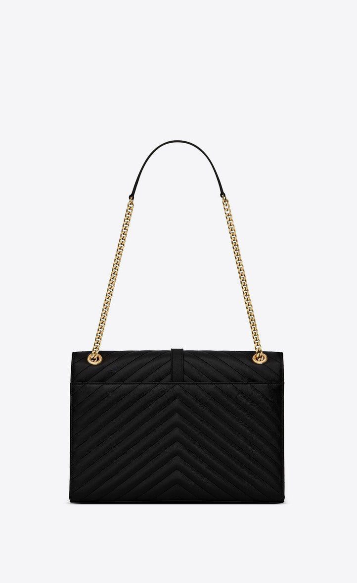 Saint Laurent Envelope Large Bag In Quilted Grain De Poudre Embo