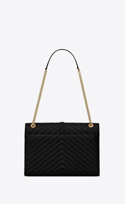 Saint Laurent Envelope Large Bag In Quilted Grain De Poudre Embo
